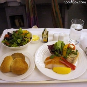 emirates business class salmon and sole roulade