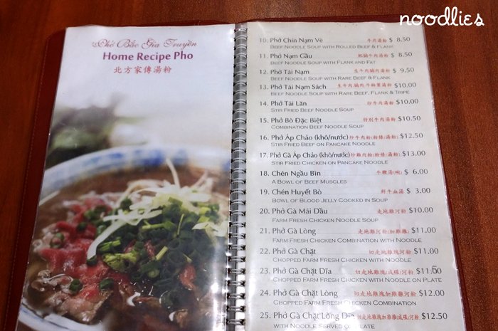 huong xua cabramatta pho menu