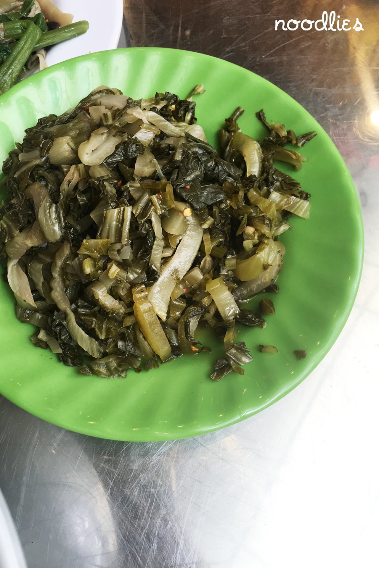 Khuong Viet temple fried mustard greens